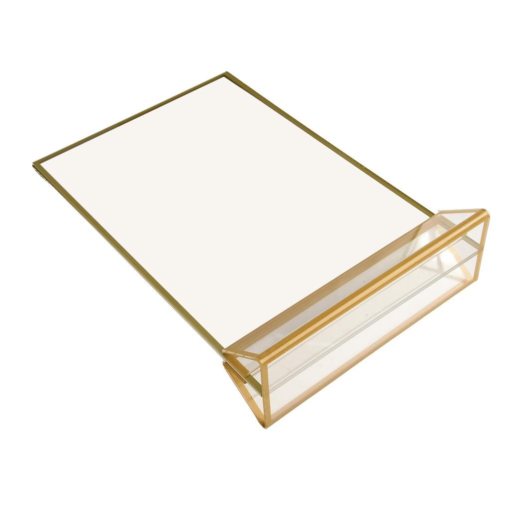 T-shaped Display Stand With Gold Borders 10*15cm/13*18cm/15*21cm Acrylic Double-sided Sign Vertical/horizontal