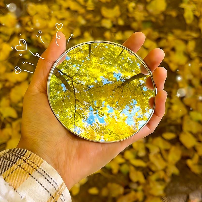 Decorative Mirrors Portable Travel Mirror Photo Props Handheld Makeup Mirror Round Vanity Mirror Wide Angle Camera Mirror