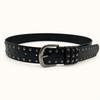 Double Row Rivet Belt Female Punk Style Retro Pin Buckle Belt with Belt