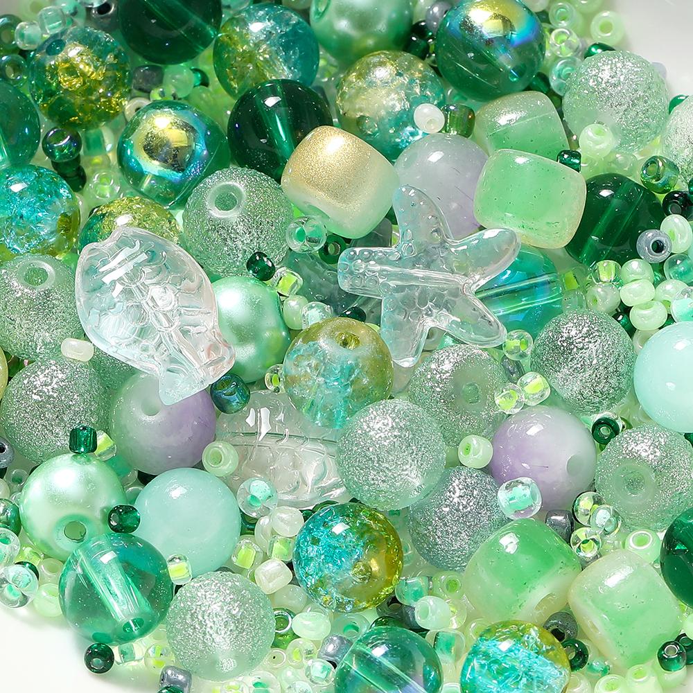 20g/Lot 8mm Mixed Glass Irregular Shape Charm Seed Loose Beads for Handmade DIY Necklace Bracelets Jewelry Accessories