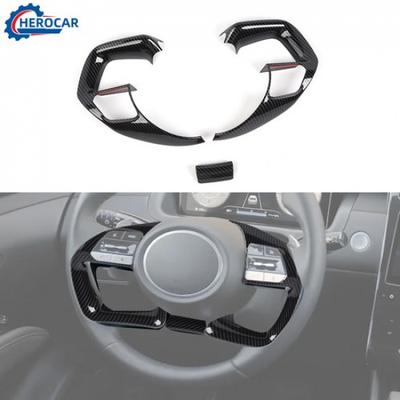 3X Carbon Fiber Steering Wheel Frame Decor Cover Trim For Hyundai Santa Cruz 22+