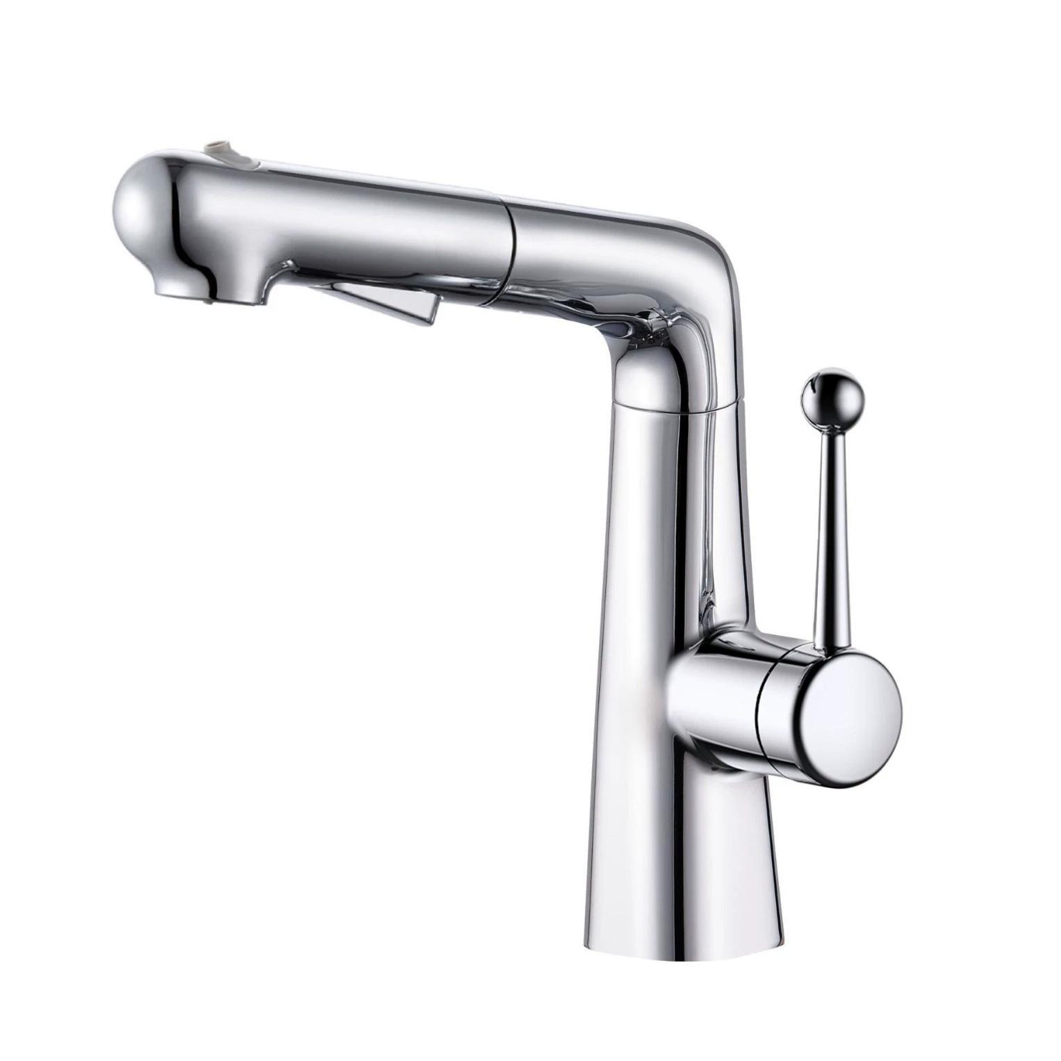 

Adjustable Bronze Pink/Yellow Pull-out Bathroom Basin Faucet Splash-proof Rotating Cold And Hot Mixed Water Basin Faucet