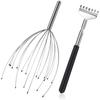 Back Scratcher and Scalp Head Massager Set Retractable Back Scratcher Manual Hand Held Head Massager
