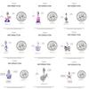 925 Silver Purple Series Butterfly Aries Gemini Safety Chains Fit Original Bracelet DIY Jewelry Making Gift For Women