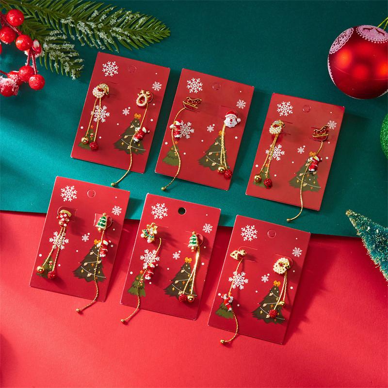 Christmas Snowman Star Shape Alloy Earrings For Women Holiday Festive Jewelry