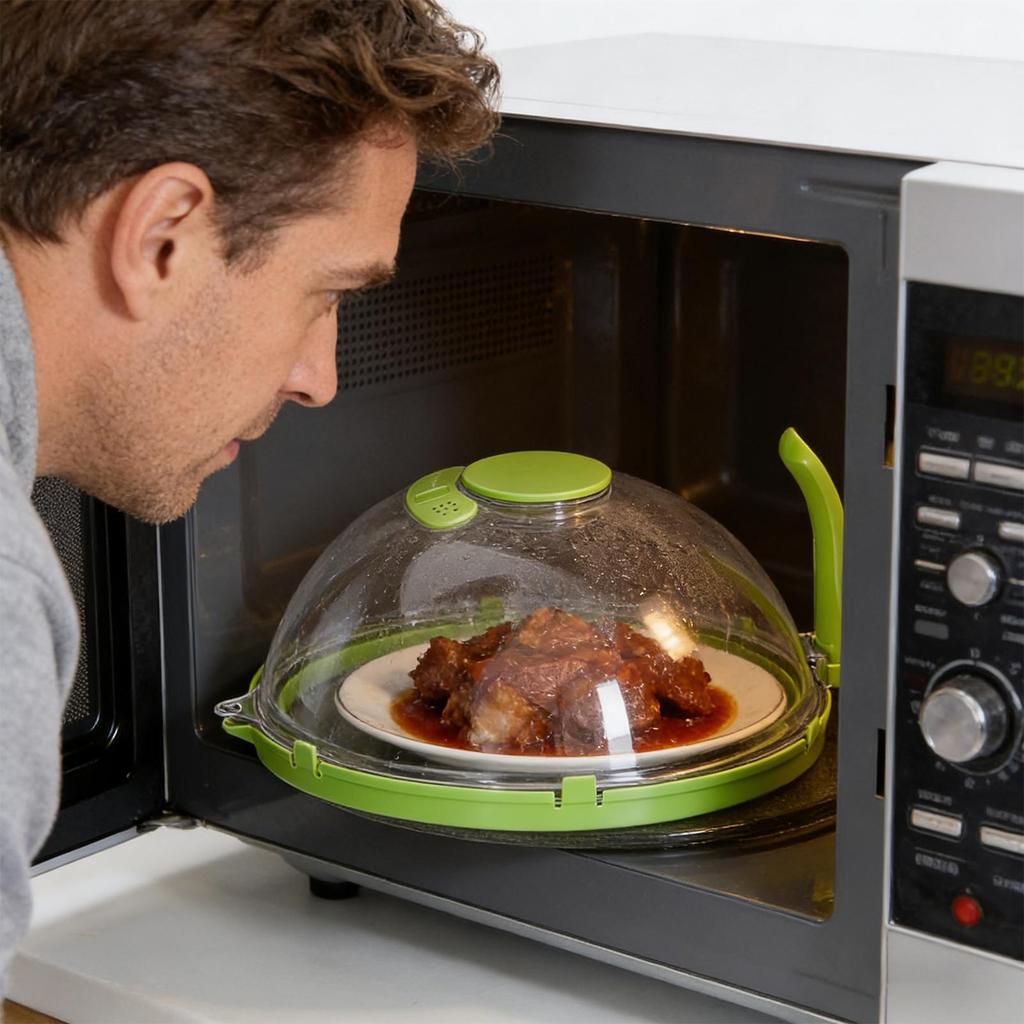 Microwave Plate Cover Reusable Clear Splash Guard Lid Dish Lid Plate Cover For Microwave Oven For Heating Steaming Home Office