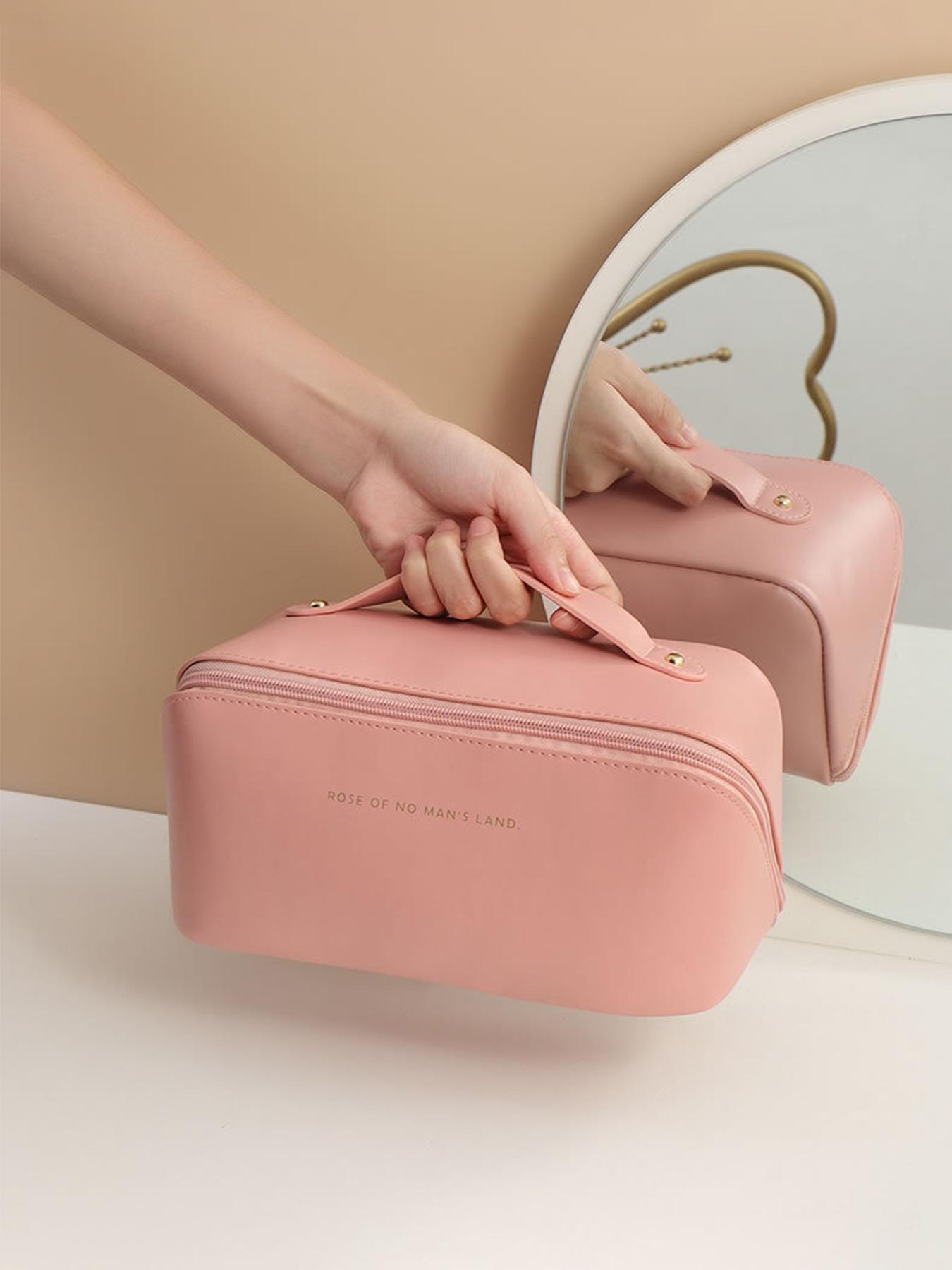 

Дорожная косметичка, косметички большой емкости для женщин, водонепроницаемая портативная сумка, открытая плоская сумка для туалетных принадлежностей, органайзер для макияжа с