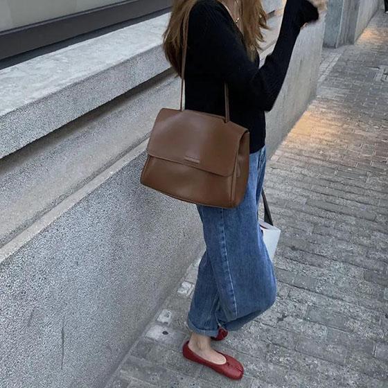 

Текстурная дорожная сумка из искусственной кожи, трехмерная сумка-раскладушка с магнитной пряжкой, сумка-мессенджер на одно плечо, повседневная сумка с отделением для женщин 27*23*9cm коричневый