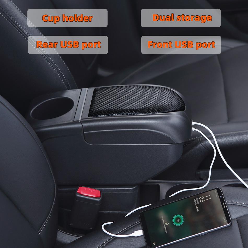 For KIA RIO Armrest Box For KIA STONIC KIA Rio Lx Cerato Car Armrest Retrofit Part Storage Box Car Accessorie South America