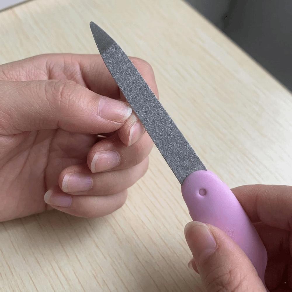 Double Side Nail Polishing Strip Stainless Polishing Stick Folding Nail File Manicure Tool