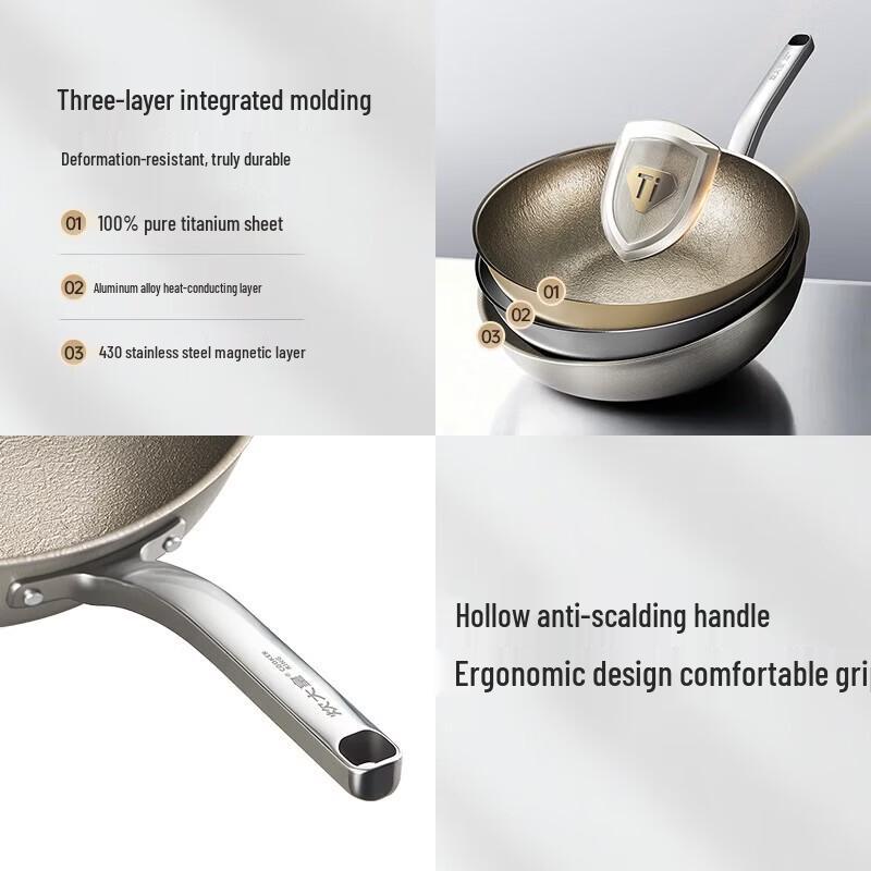 COOKER KING Pure Titanium Non-Stick Frying Wok