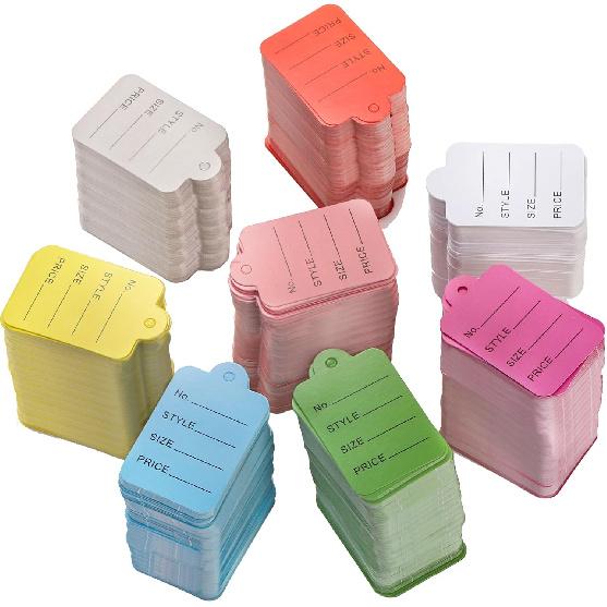 Frcctre 2000 Pcs 8 Colors Price Tags, 1.3" Lx1.9 H Clothing Tags Coupon Tags Merchandise Marking Tags Labeling Tags Paper Tags for Handmade Clothing