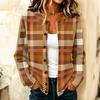 Women's Casual Plaid Print Long Sleeve Button Front Knit Cardigan Sweater for Fall Winter Everyday Wear