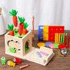 8 In 1 Montessori Permanence Box Carrots Toys Child Wooden Shape Sorting  Matching Educational Toys for Kid Over Age 1-Year-Old
