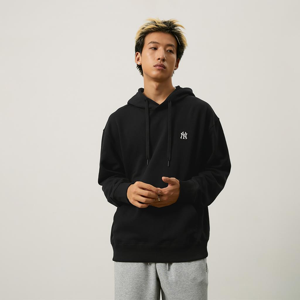 New MLB New York Yankees Basic Collection 24FW Pullover Hoodie Unisex Black 3AHDB0144-50BKS