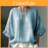 Cotton Linen T Shirt With Rounded Neck For Casual Daily Wear