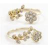 Fashion Temperament Diamond-set Twisted Leaves Ruyi Flower Opening Ring, Index Finger Ring Female