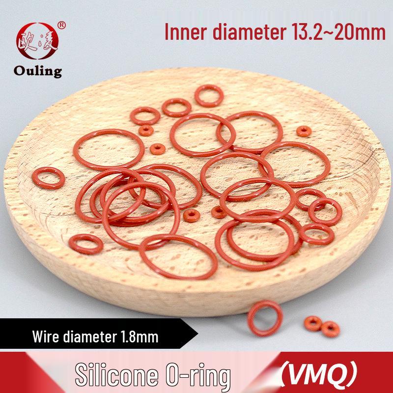 Red Silicone O-ring, Inner Diameter 13.2-20mm, 1.8mm Thick, Waterproof & Temperature Resistant 13.2*1.8mm (10 pieces)