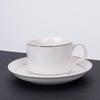 Gu Rou Gold Rim Ceramic Coffee Cup & Saucer Set (150ml)