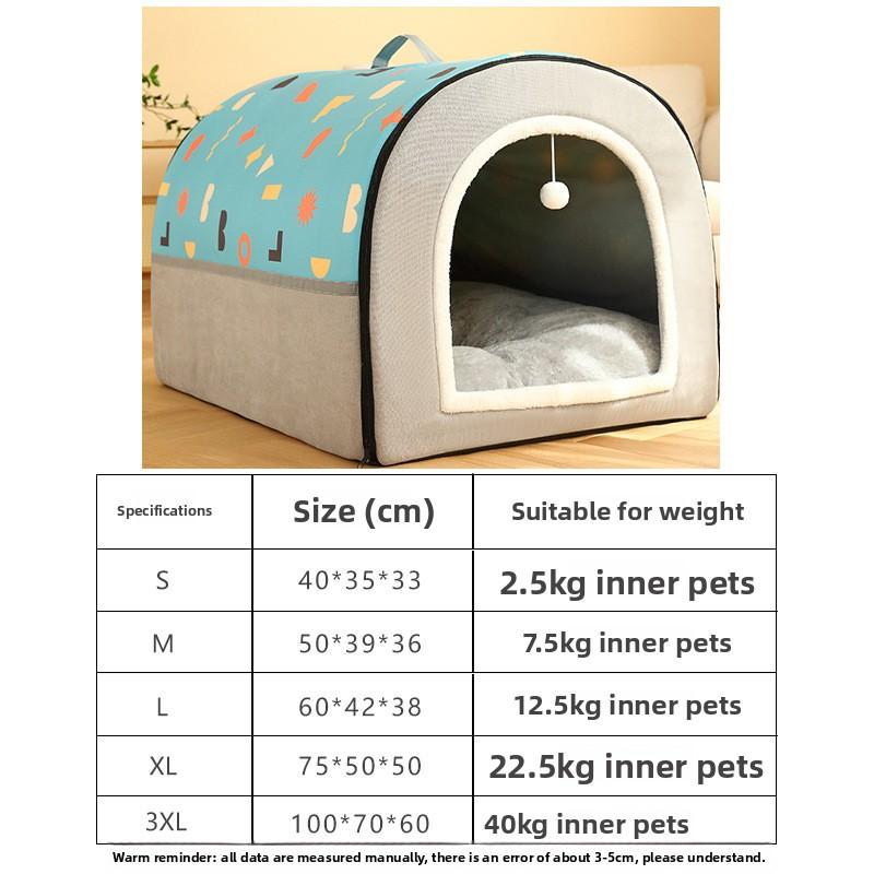 Large Dog House Warm Winter Semi Enclosed Pet Bed with Removable Cover for Cats Dogs Dog Beds for Large Dogs Pet Supplies Perros