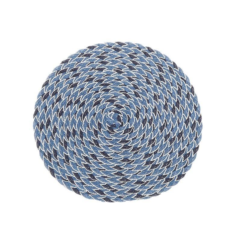Braided Veil Ramie Placemat 18CM Round Thermal Insulation Pad Three-strand Braided Coffee Table Pad Fruit Pad for Non-slip