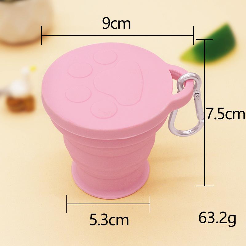 

Складной стакан для воды в виде кошачьей лапки из силикона - 180 мл Портативный выдвижной дорожный стакан 180ml