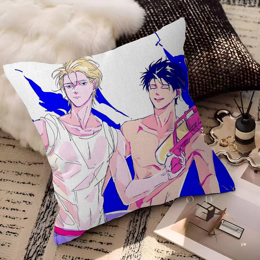 B-Banana F-Fish Pillow Anime Pillow Sofa Bed Head Pillow Cover Cushion Cover 45x45 Cm Fashion