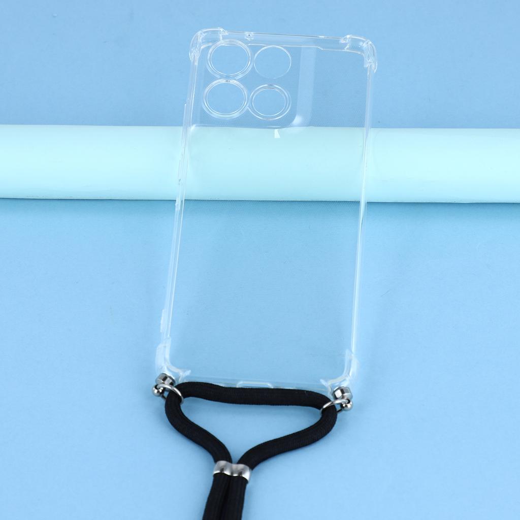 Für Motorola Moto G86 5G Hülle Verstärkte Ecken TPU Klar Handyhülle mit Lanyard