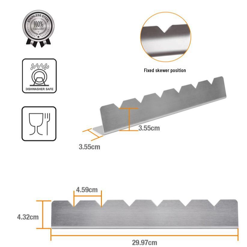 Шампуры для барбекю из нержавеющей стали, набор из 6 штук с ручкой - Принадлежности для барбекю из баранины
