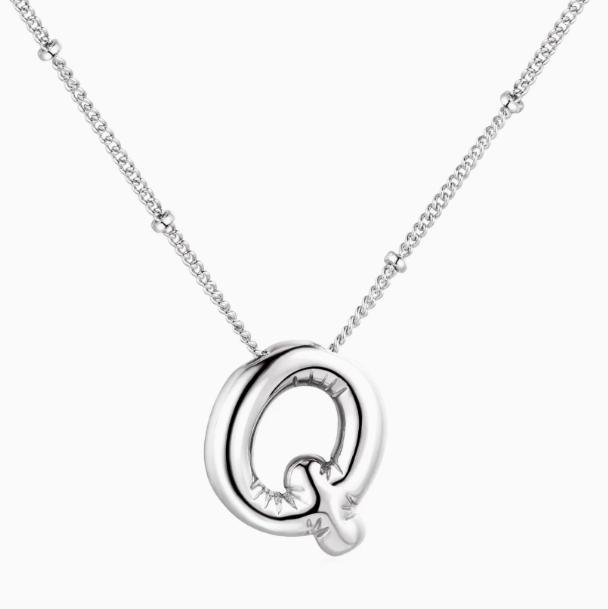LT-12056 Stainless Steel 18K Gold Balloon Letter Necklace Silver Bubbles 26 English Alphabet Pendants Jewelry