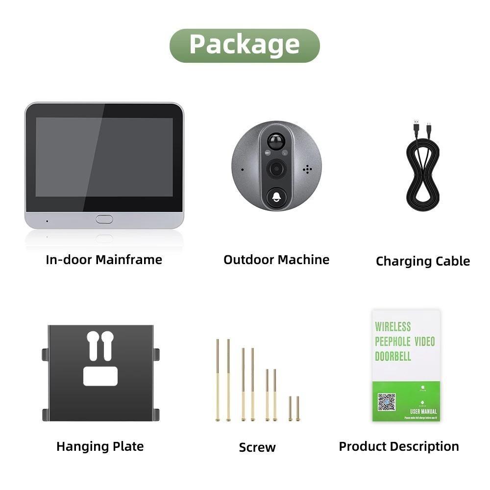 2025 NEW Tuya WiFi Door Bell Camera 4.3 Inch Wireless Doorbell For Home 2-way Audio Night Vision  Smart Home
