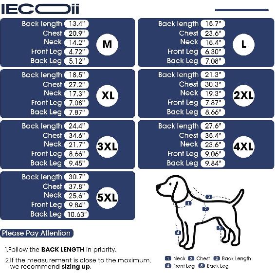 IECOii 4XL Dog Jacket, Dogs Fleece Sweaters with Long Sleeves, Warm & Stretchy Coat for Boy and Girl, Cold Weather Coat, Dog Pajamas for Large