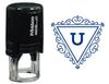 Printtoo U Alphabet Swirl Border Triangle Monogram Initial Self Inking Rubber Stamp Office