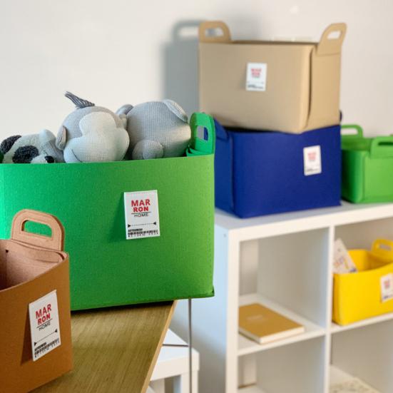 Felt Storage Basket with Handles Foldable Fabric Storage Bin Eco-Friendly Collapsible Organizer Bin for Toys Clothes Blankets Home Laundry