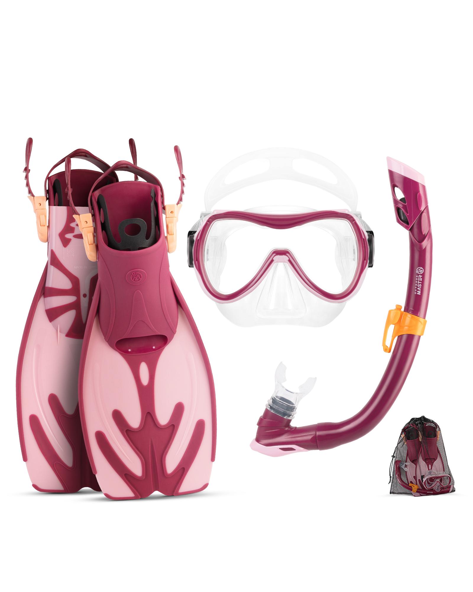 OutdoorMaster Kids Dry Top Snorkel Set