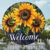 Sunflower Decor Metal Wall Art for Cafe Office Welcome Sign