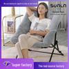 Saint Snow Nordic Folding Moon Chair - Cotton Cushion, Lazy Office & Dormitory Seat with Backrest