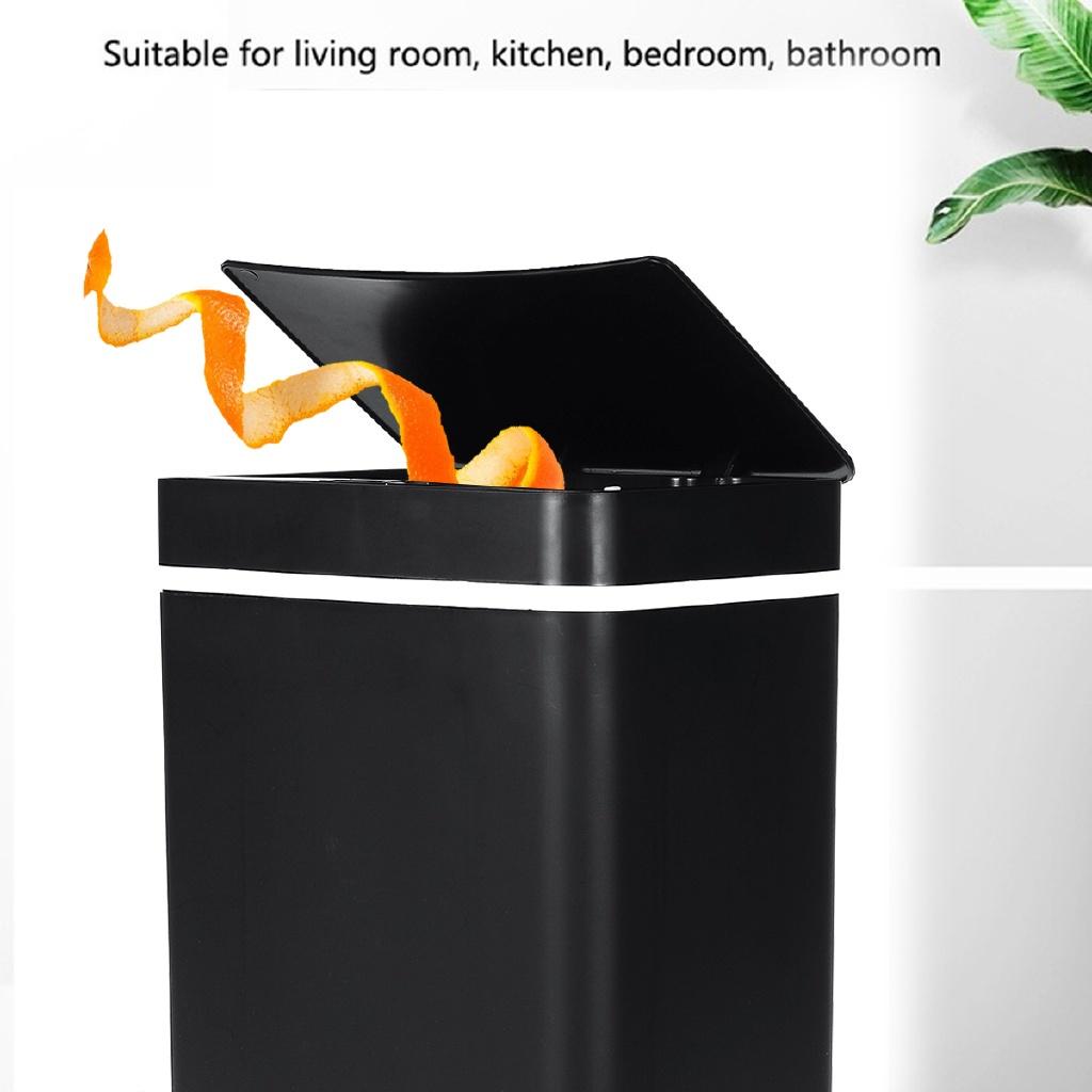 15L Intelligent Trash Can Automatic Sensor Dustbin Smart Sensor Electric Waste Bin Rubbish Can For Kitchen Bathroom