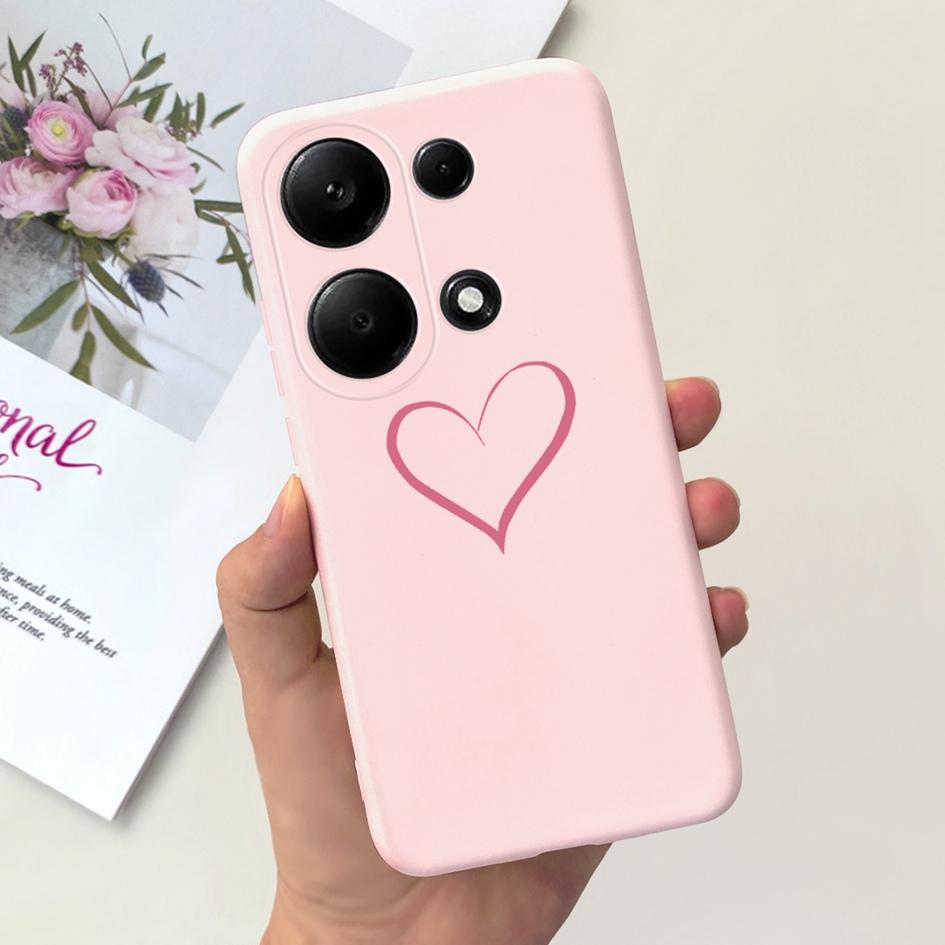 For Xiaomi Redmi Note 13 Pro 4G 2024 Case Cute Love Heart Cactus Soft Matte TPU Cover For Xiaomi Poco M6 Pro 4G Note13 Pro Coque