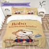 Pościel z wzorem Bobo Siebenschlafer, Zestaw kołdry Poszewka na kołdrę Poszewka na poduszkę Domowy prezent urodzinowy(1 * poszwa na kołdrę + 2 * poszewki na poduszki, bez rdzenia)_lx