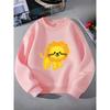 Kids Crewneck Sweatshirt, Cute Lion Patch Style Graphic Print,Spring Autumn Casual Sport Tops