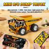 1/64 Mini Alloy Desktop Toy Rc Car Dump Truck Remote Controlled Trucks Model Engineering Vehicle Tabletop Collection Gift Boys