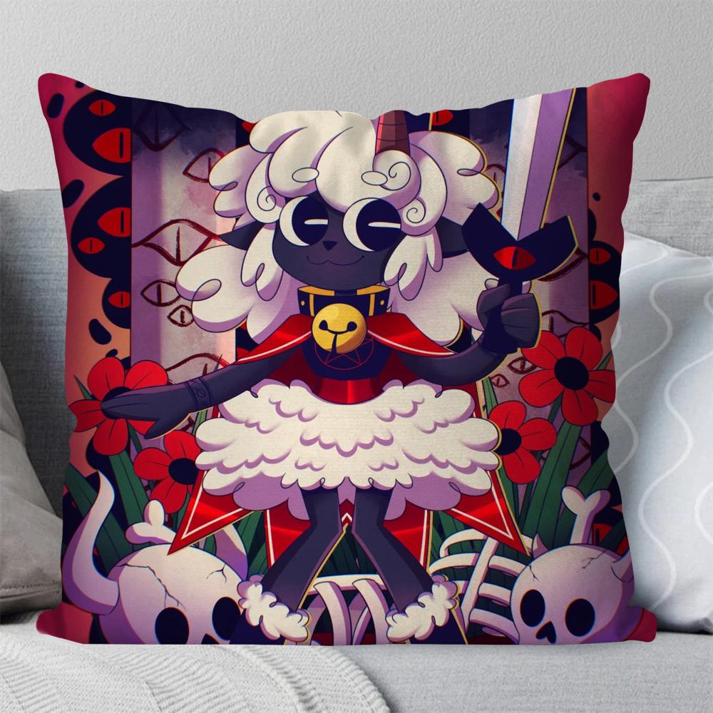 Cult Of The Lamb Anime Przygodowa Gra Wideo Poszewka na Poduszkę Kwadratowa Poduszka Sypialnia Sofa Wypoczynek Samochód Salon Dekoracja Domu 40X40