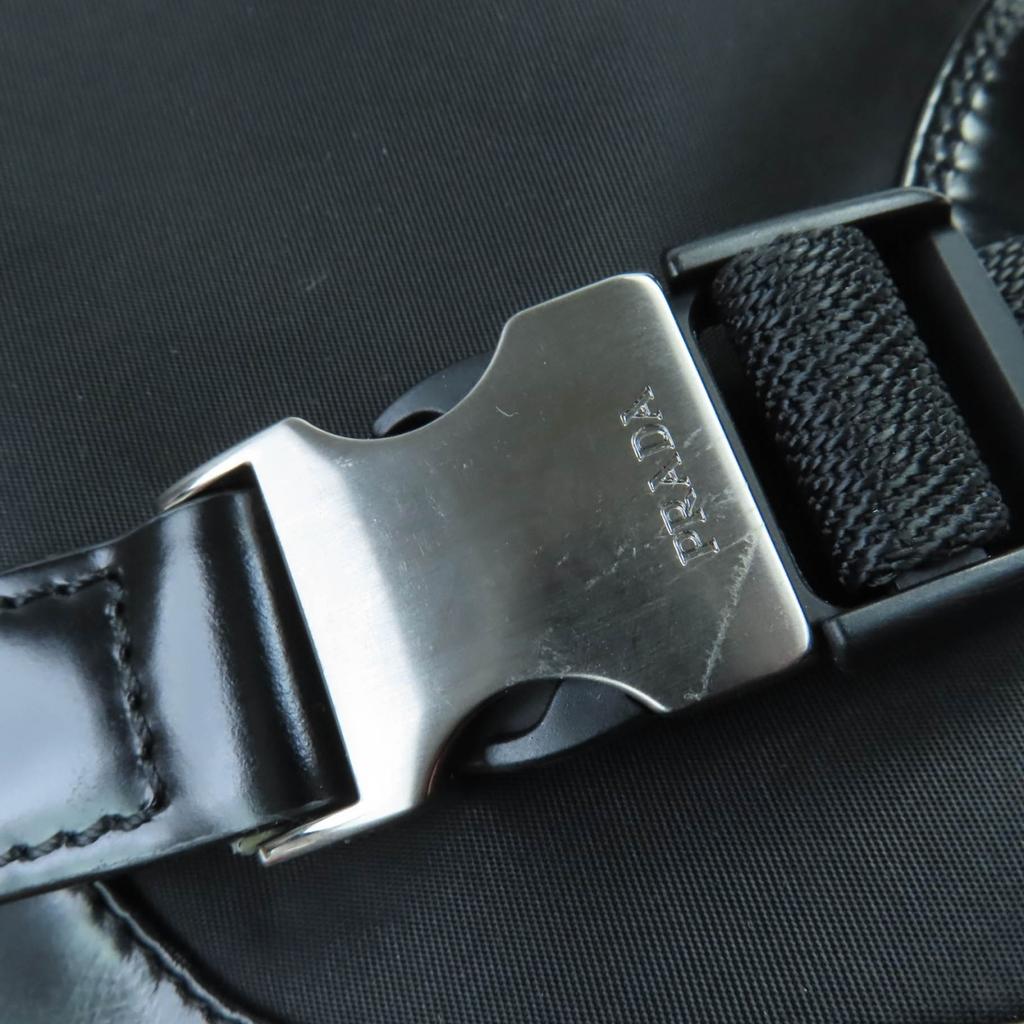 Excellent PRADA short boots Triangle logo Re-Nylon leather black leather Women 35.5 1U682M Used