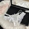 Ladies Summer Light Luxury Sexy Pure Desire Lace Satin Hollow Mesh Gauze Ice Silk Briefs