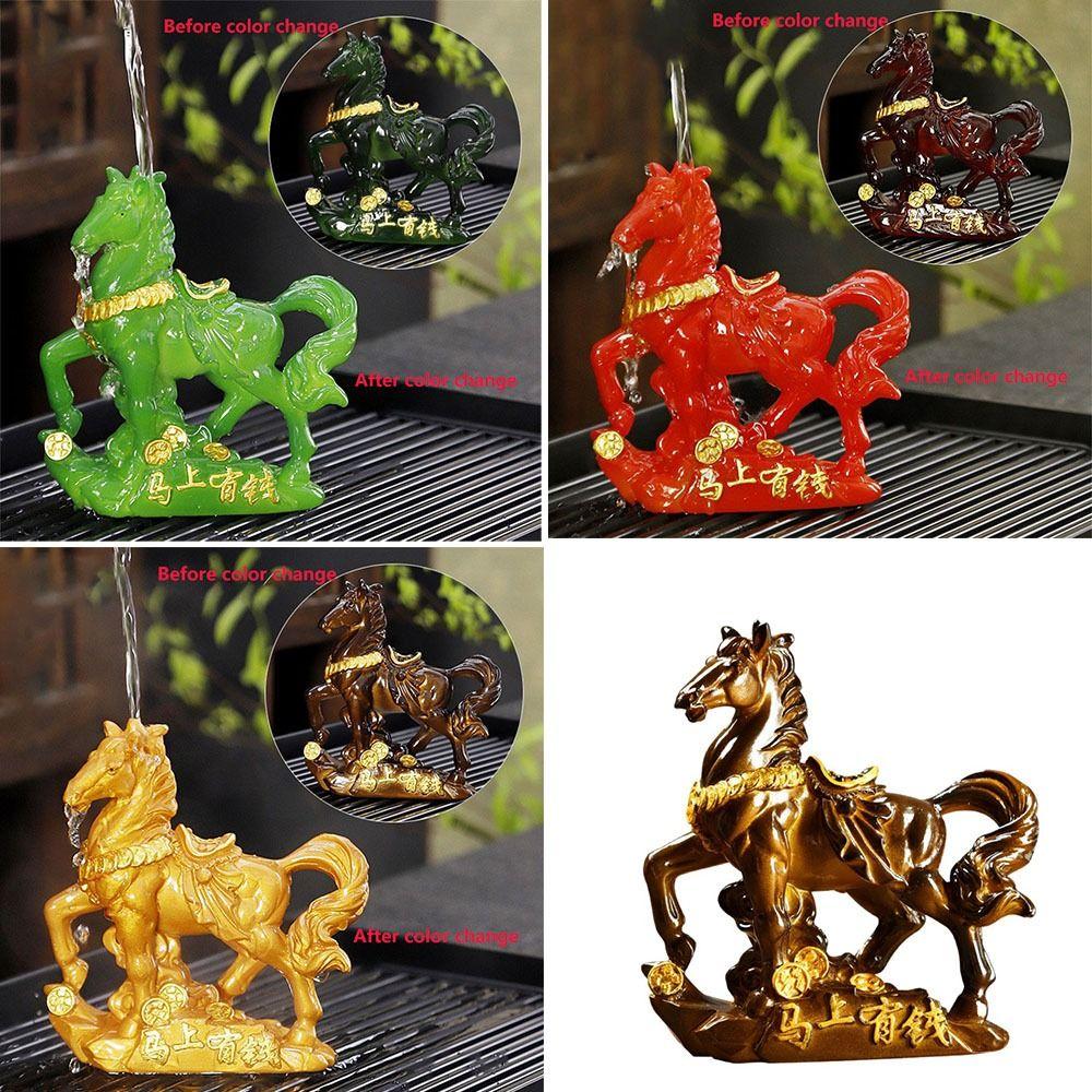 High Temperatures Resin Horse Statue Money Symbol Base Tea Pet Sculpture  Display Decoration
