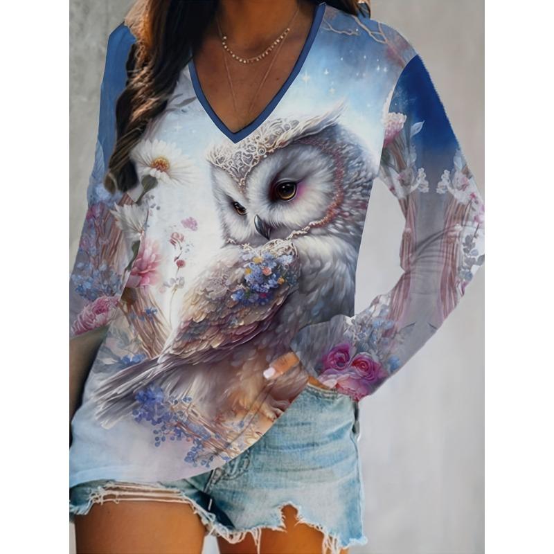 Plus Size Women's Long Sleeve Shirt V Neck T-Shirt Pullover Sweatshirt Casual T Shirt Tops Shirt Summer Best Choice
