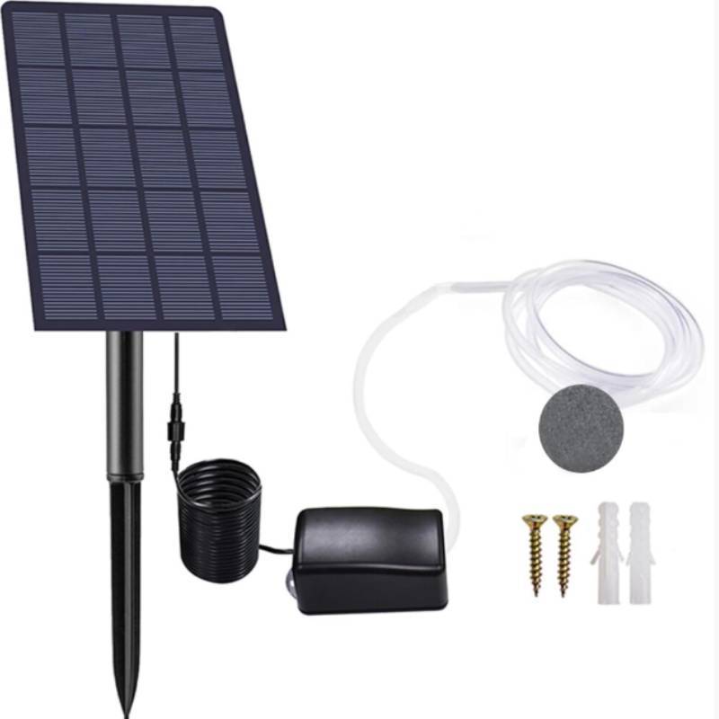 Small Solar Water Aquarium Oxygen Pump For Outdoor Fish Pond With Corrosion Resistance