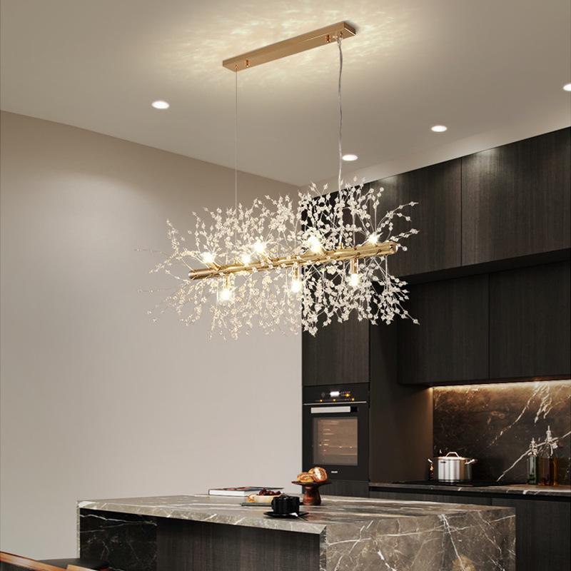 Dandelion Crystal Firework Chandelier: Modern Minimalist Light for Restaurants, Bedrooms, Bars, and Retail Displays