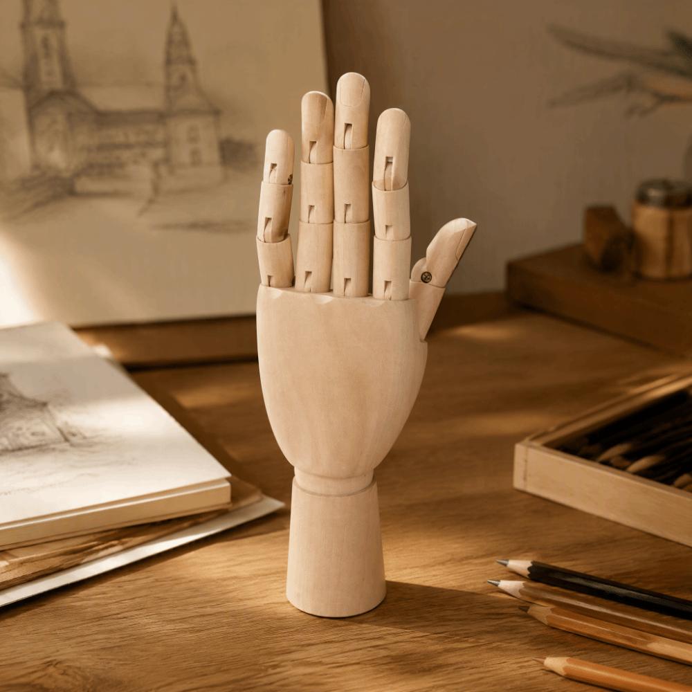 Mannequin Articulé à Articulations Flexibles 10 Pouces Main Gauche Modèle de Dessin pour Artiste Doigts Mobiles Main Droite Décoration de Bureau Figurine